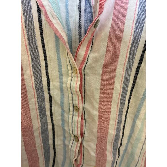 Jack and Delancey Stripe Valley Linen Anthropologie Coastal Grandma Blouse 3X - Picture 6 of 7